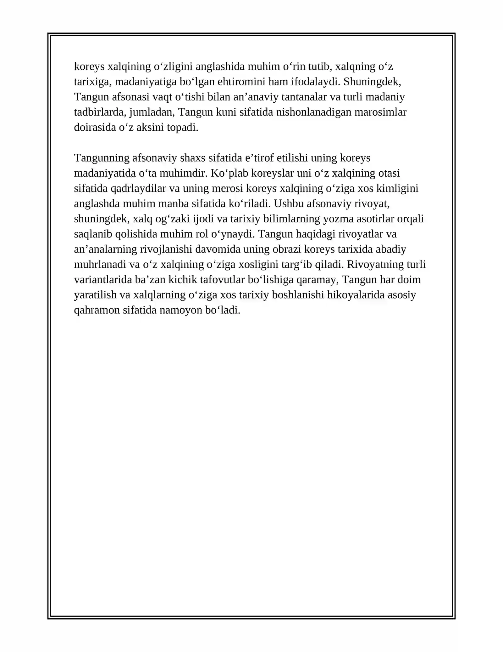 TANGUN HAQIDAGI RIVOYAT 4