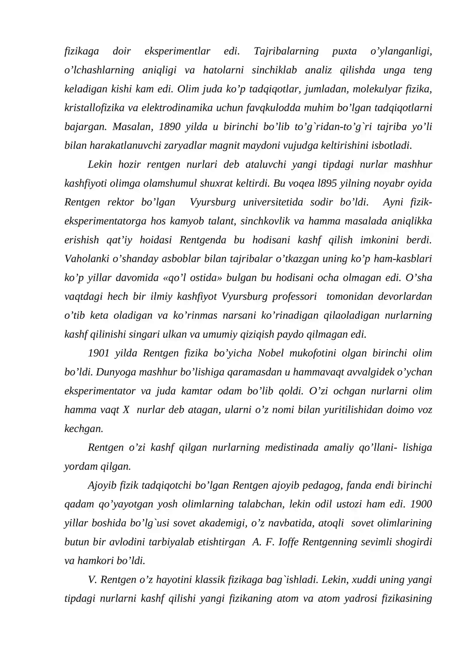 Zamonaviy fizikaning yuzaga kelish tarixi va uning asosiy yo’nalishlari 4