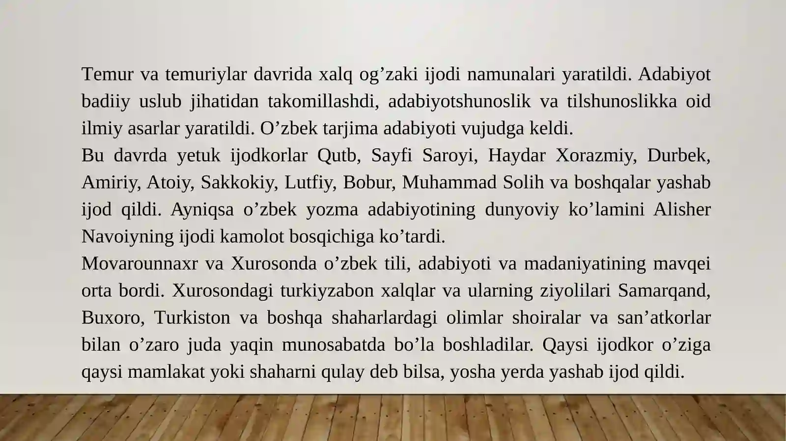 TEMURIYLAR DAVRI MATNSHUNOSLIGI 4