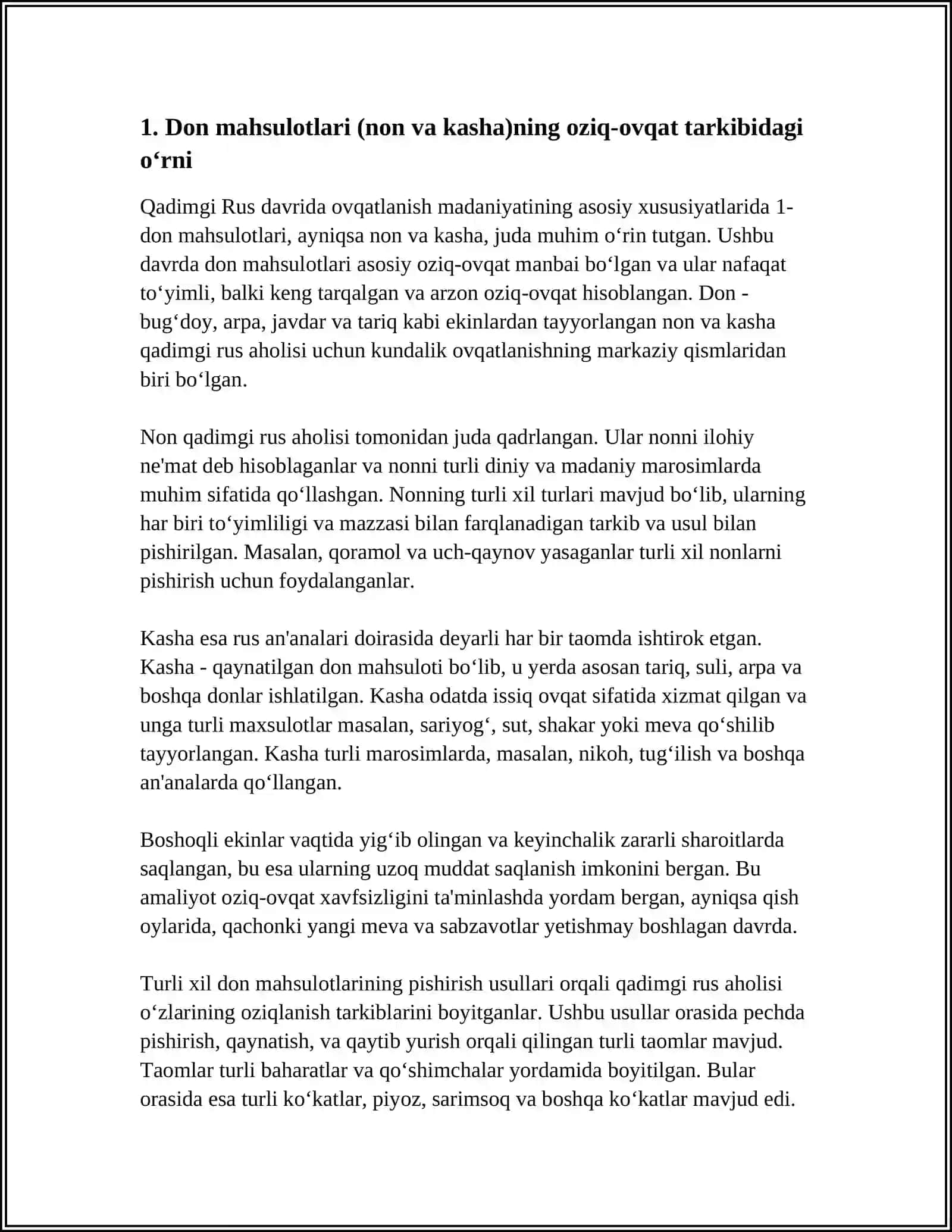 QADIMGI RUS DAVRIDA OVQATLANISH MADANIYATINING ASOSIY XUSUSIYATLARINI TAVSIFLANG 4