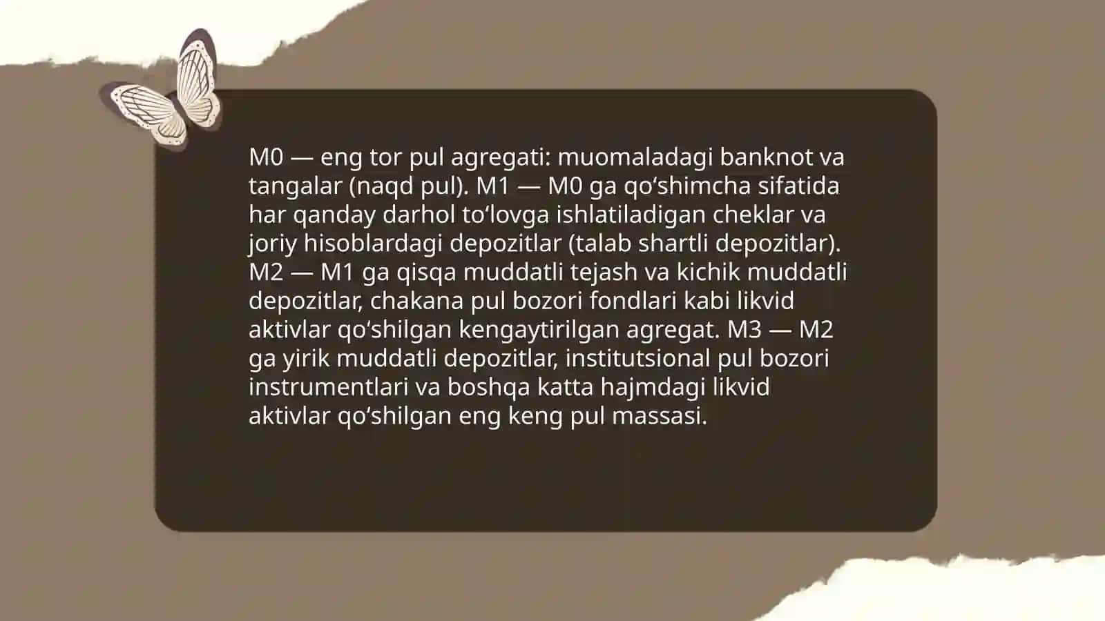 Pul massasi va pul agregatlari 4
