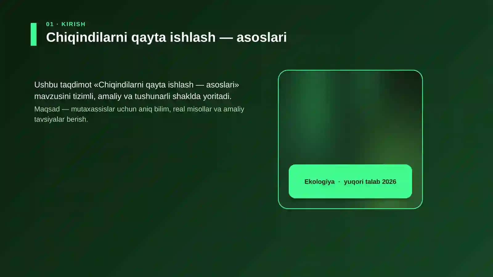 Chiqindilarni qayta ishlash - asoslari 4