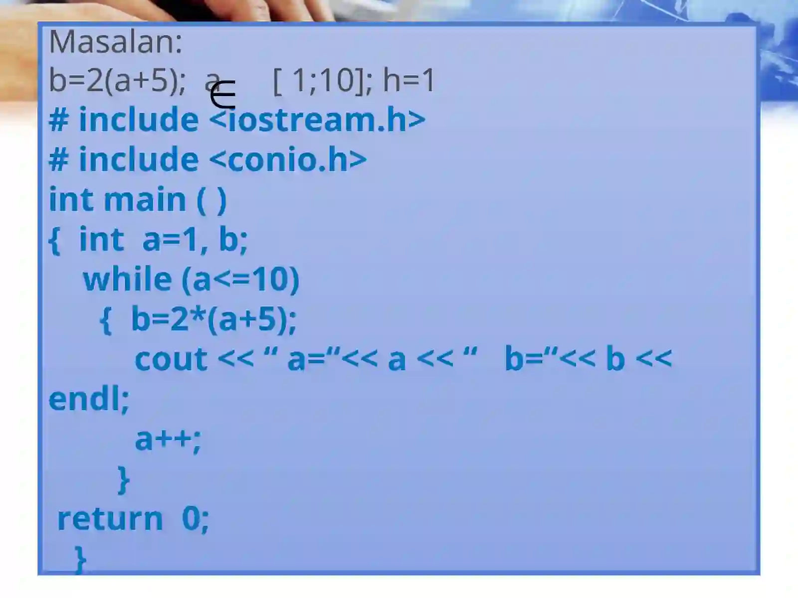C/C++ tilida takrorlanuvchi dastur 4