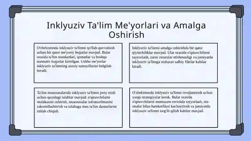 Inklyuziv ta'limning meyoriy-huquqiy bazasini tahlil qilish 4