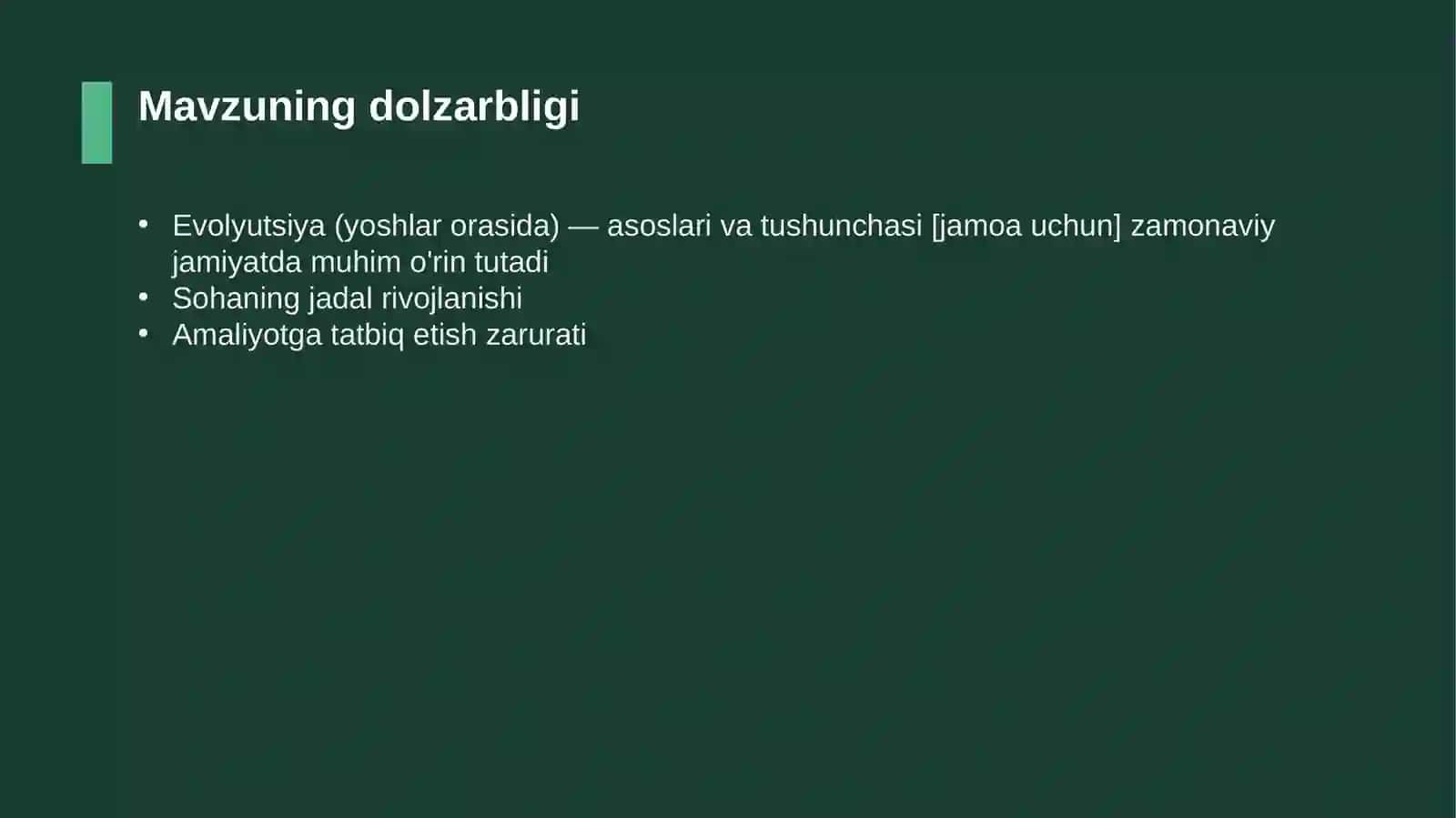 Evolyutsiya (yoshlar orasida) — asoslari va tushunchasi [jamoa uchun] 4