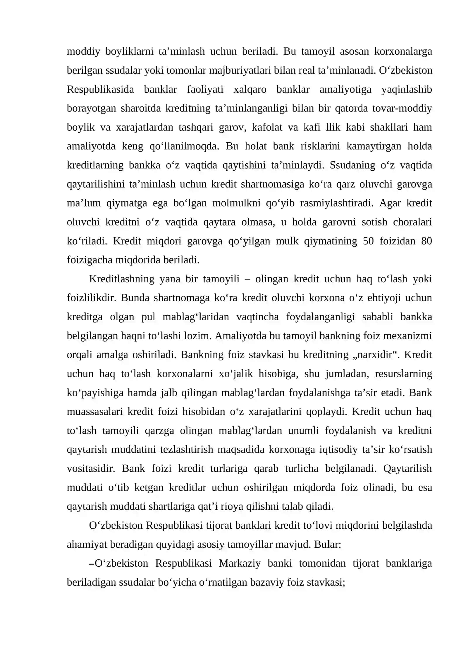 Kredit munosabatlari va ularning ahamiyati 4