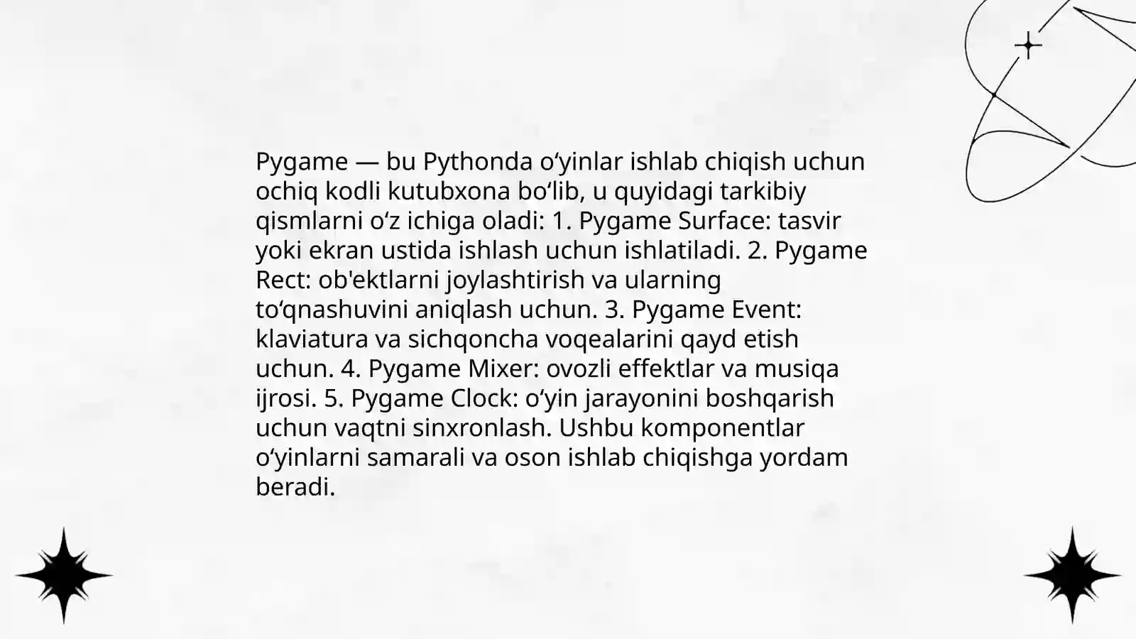 Pygame va pygame kutubxonasi 4