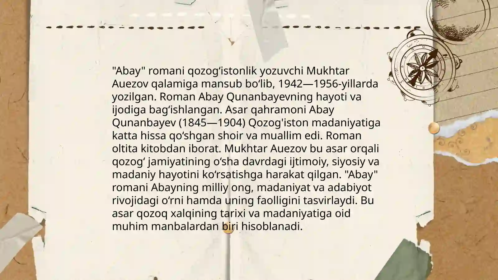 Muxtor Avezovning "Abay" romani 4