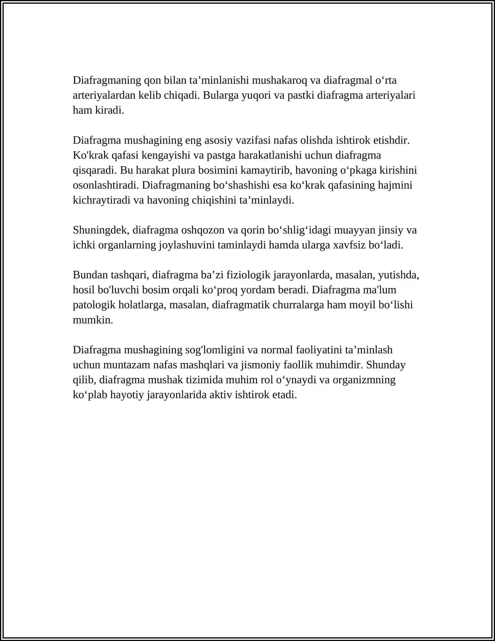 DIAFRAGMA MUSHAKLARI FIZIOLOGIYASI 4