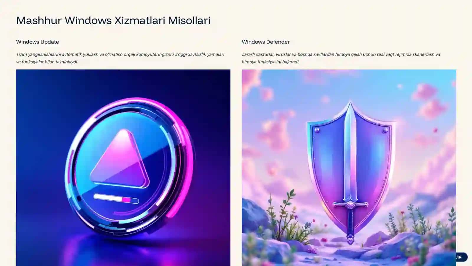 Windows Xizmatlari 4