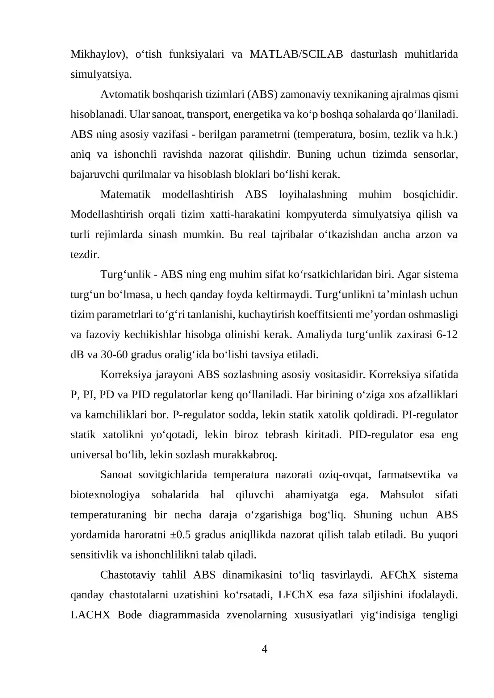 “Sovutgichda temperaturani ABTning turg‘unligini tahlil qilish” Kurs ishi 4