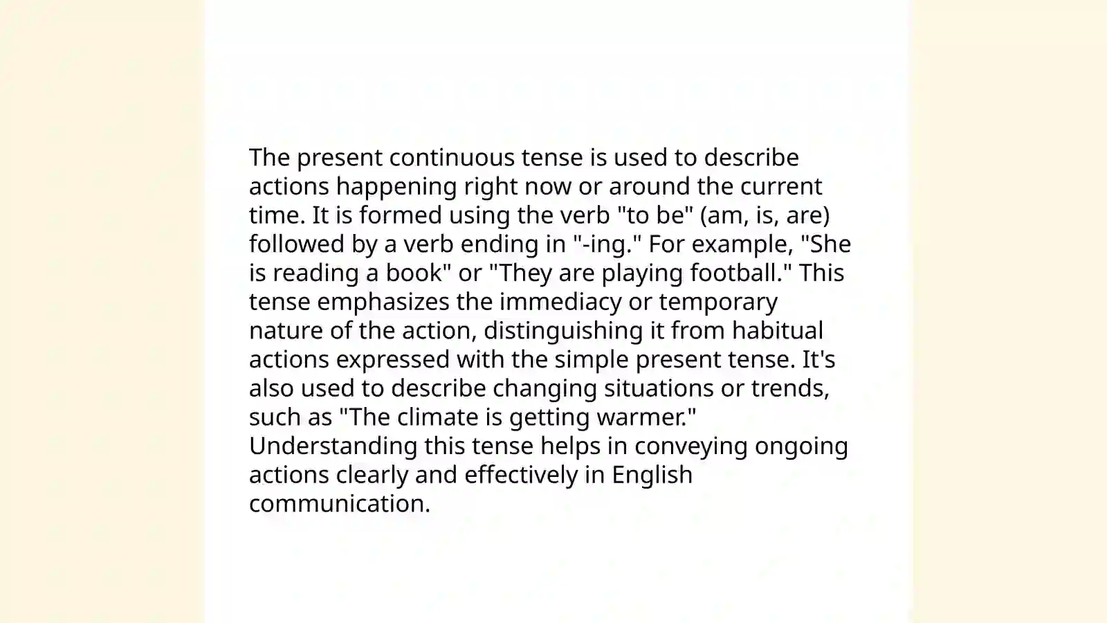 Present simple and present Continous 4