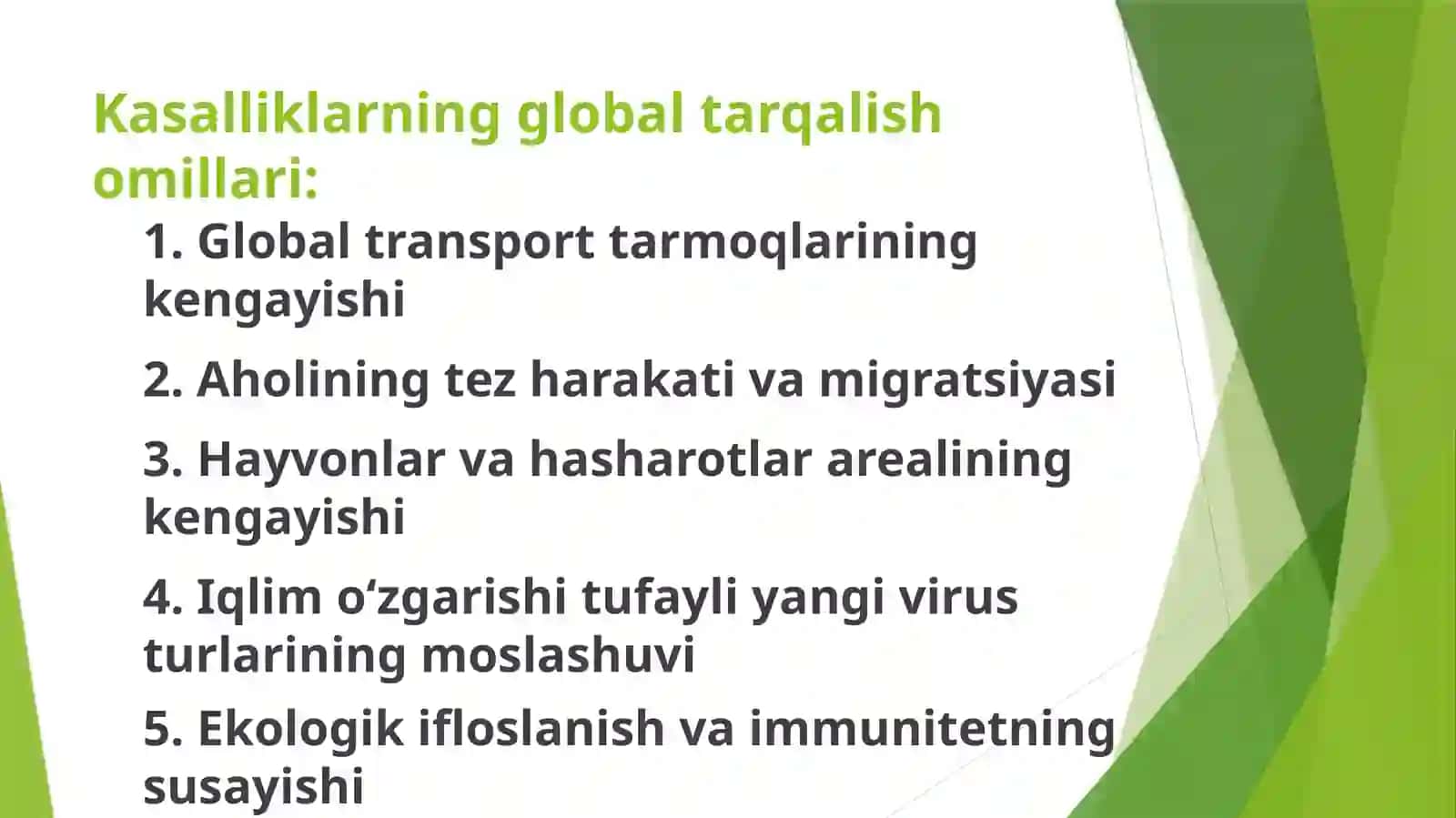 Kasalliklarni global tashvishi. Iqlim o‘zgarishlarining tibbiy oqibatlari 4