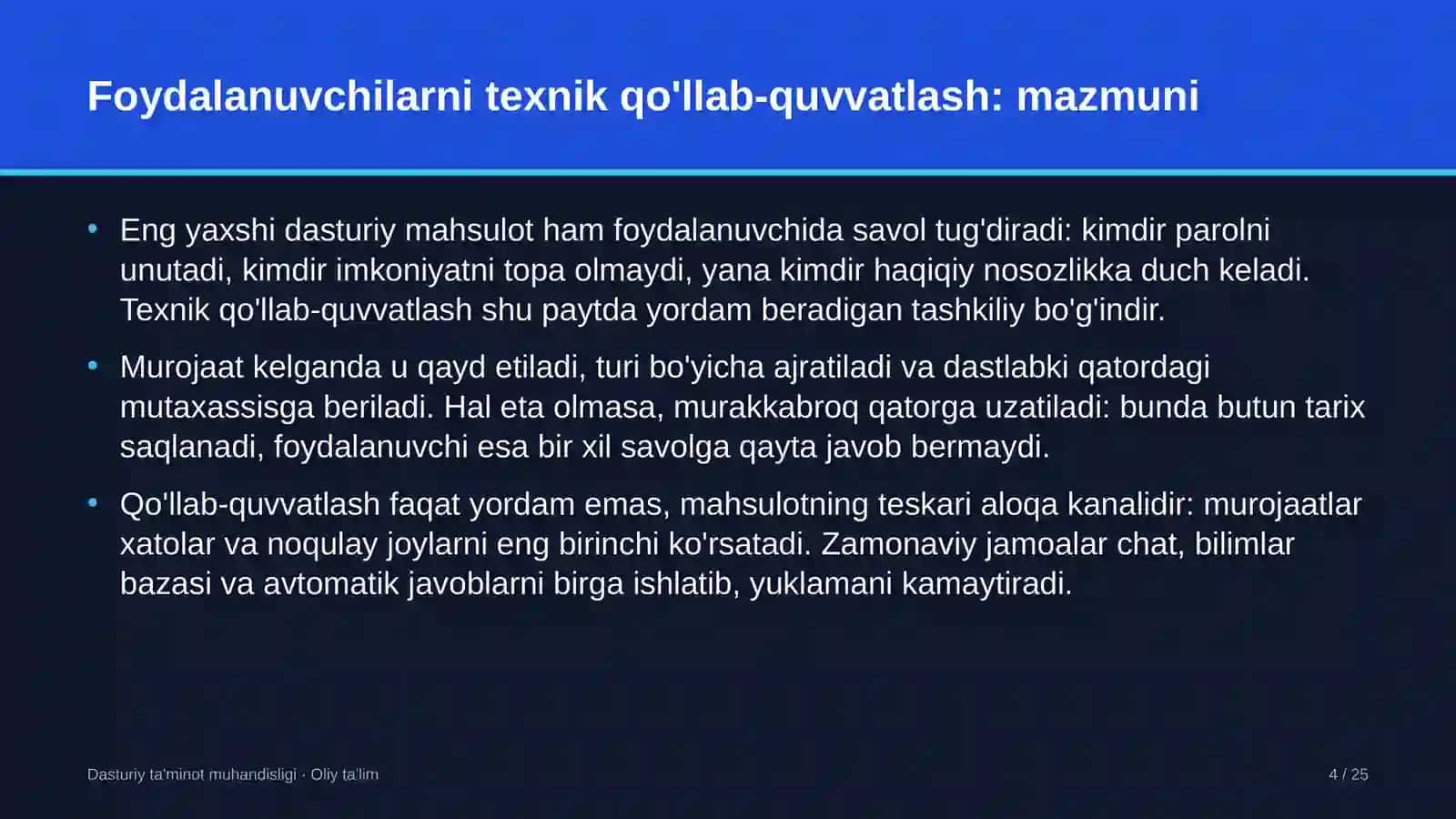 axborot texnologiyalari sohasida foydalanuvchilarni texnik qo'llab quvvatlash 2562 4