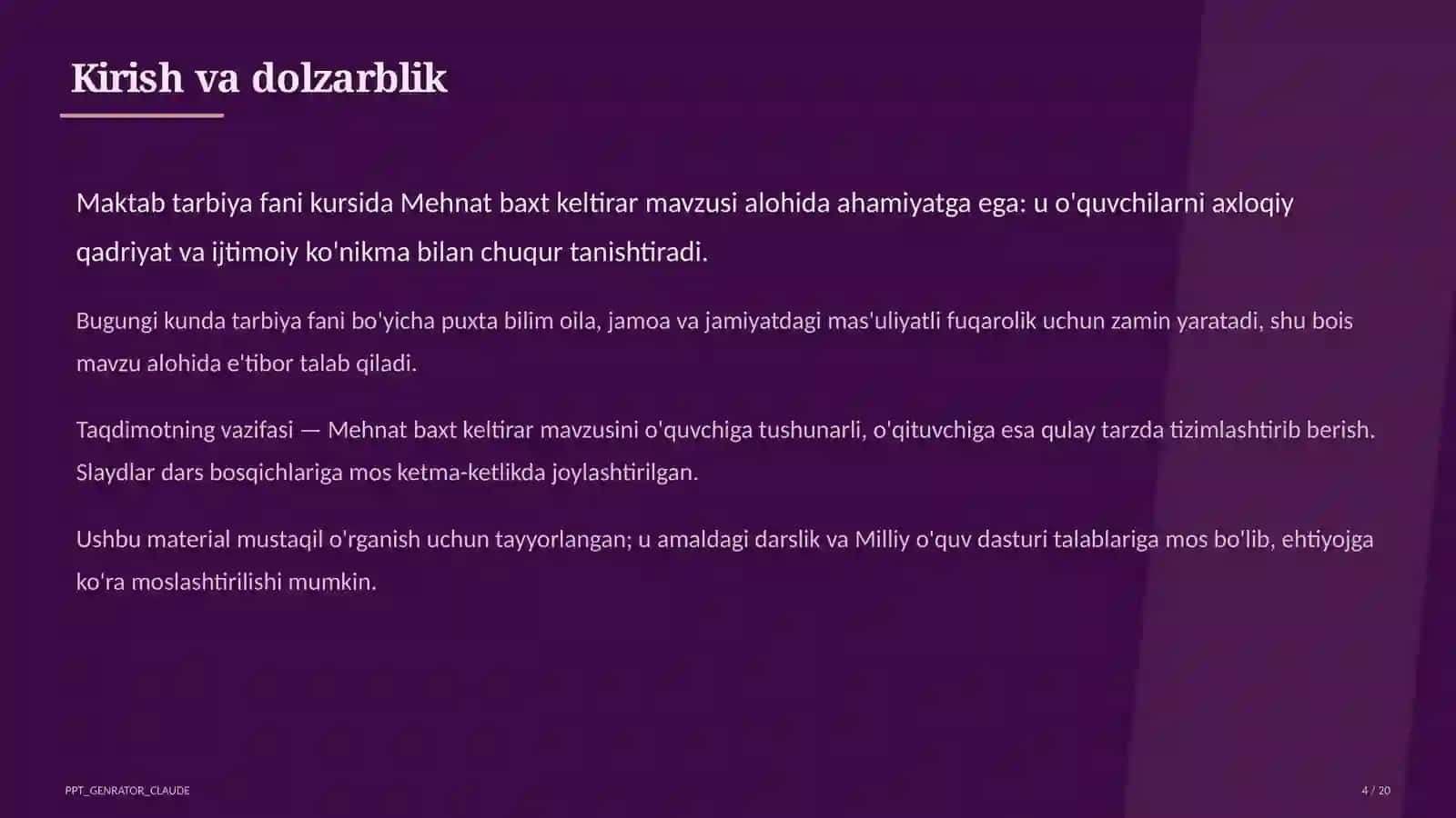 Mehnat baxt keltirar (3-sinf) 4