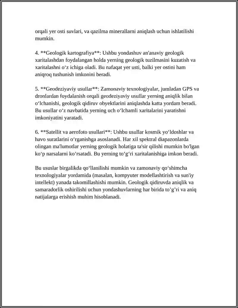 GEOLOGIK QIDIRUV KUZATISH OB'EKTLARINI BOG'LASH USULLARI 4