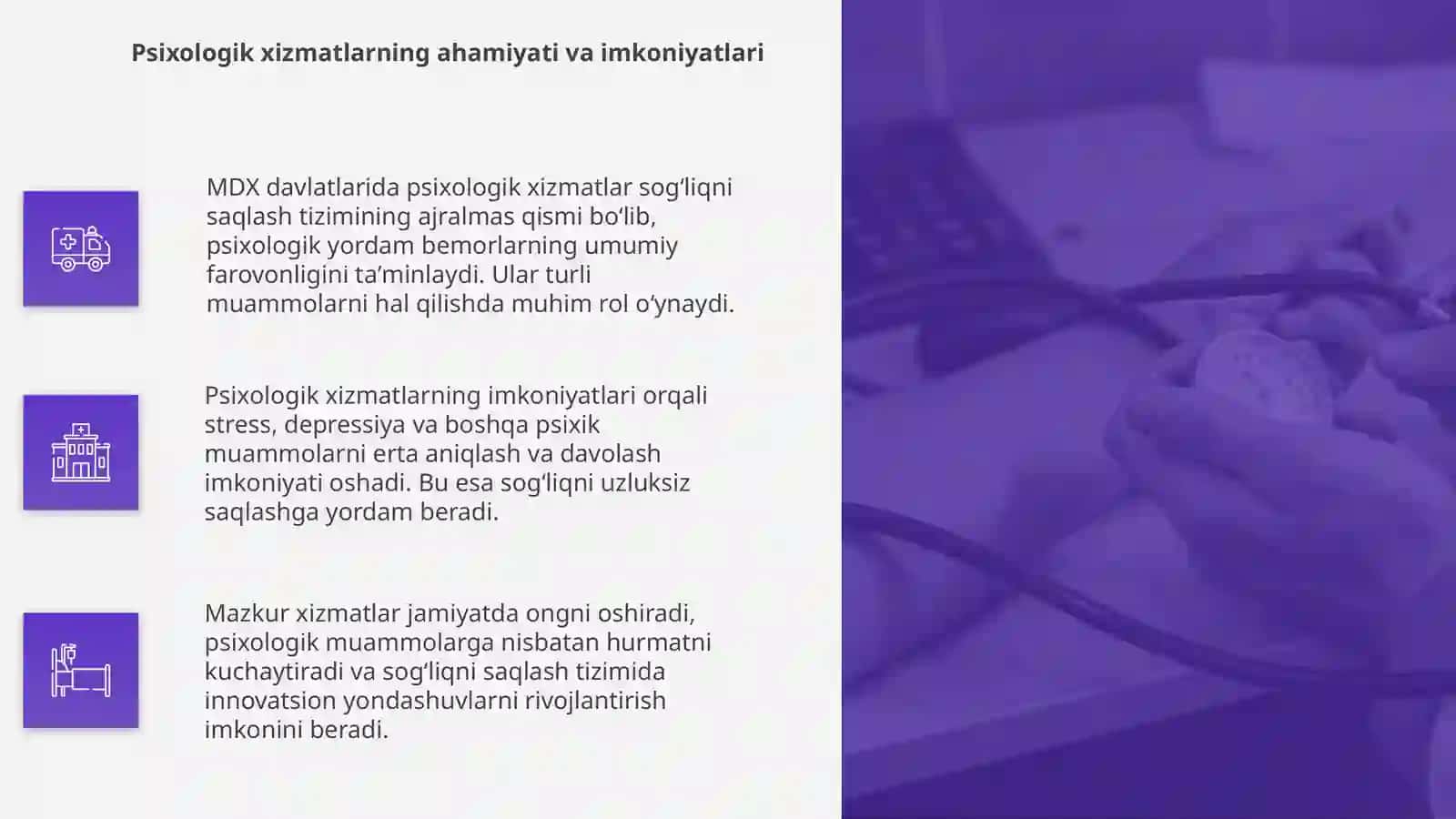 MDX davlatlarining sogʻliqni saqlash tizimida psixologik xizmatning oʻziga xosligi 4