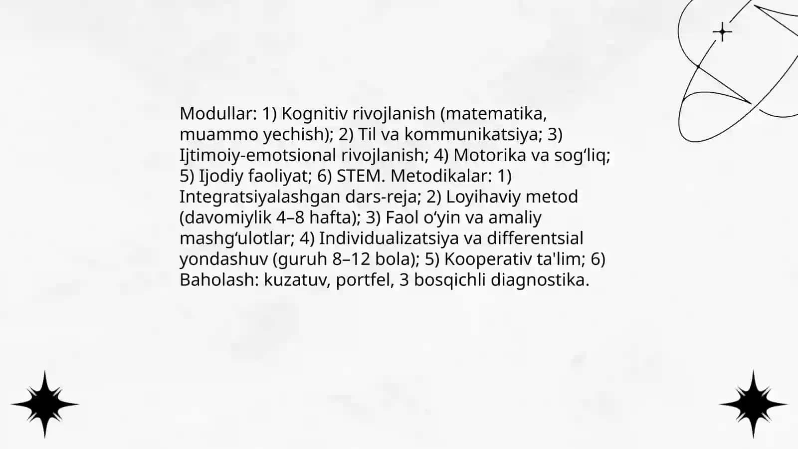 Maktabgacha taʼlim tashkilotlarida rivojlanish markazlarini tashkil etishga integratsiyalashgan yondashuv Muyassar 4