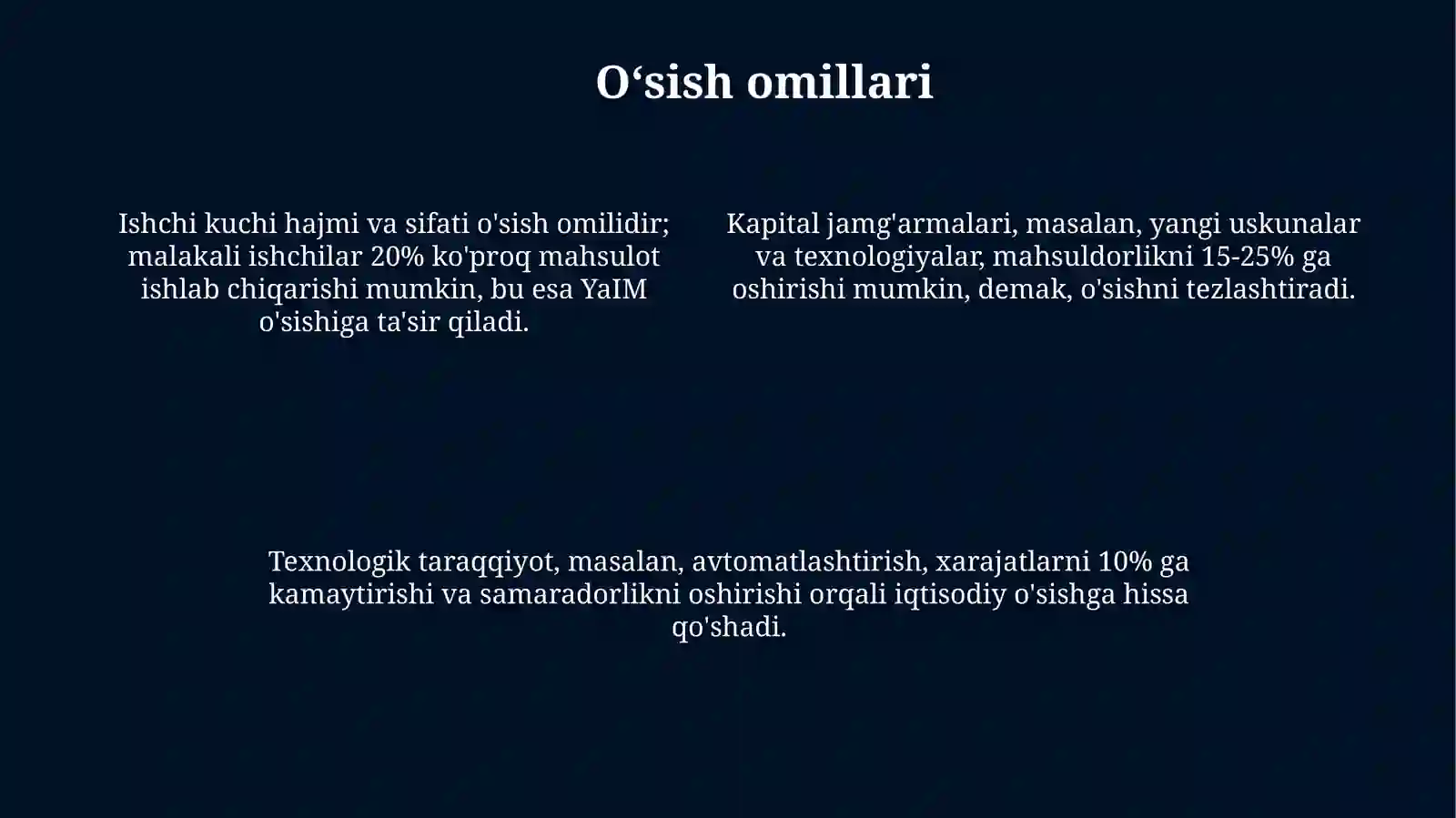 Iqtisodiy o‘sishning neoklassik modellari 4