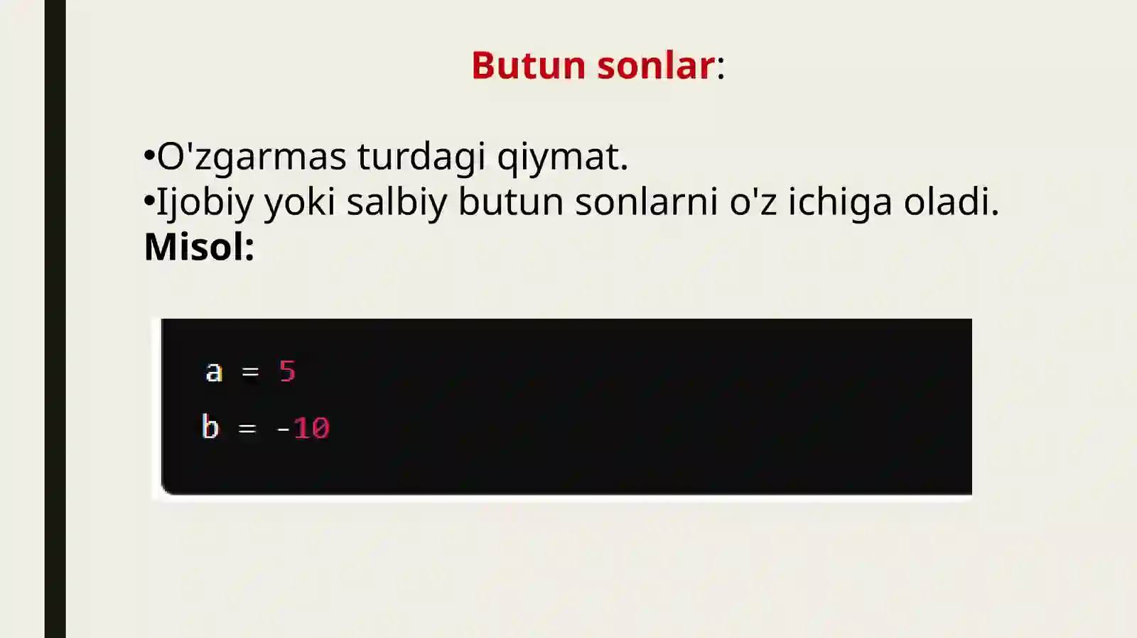 Python Ma'lumot Turlari 4