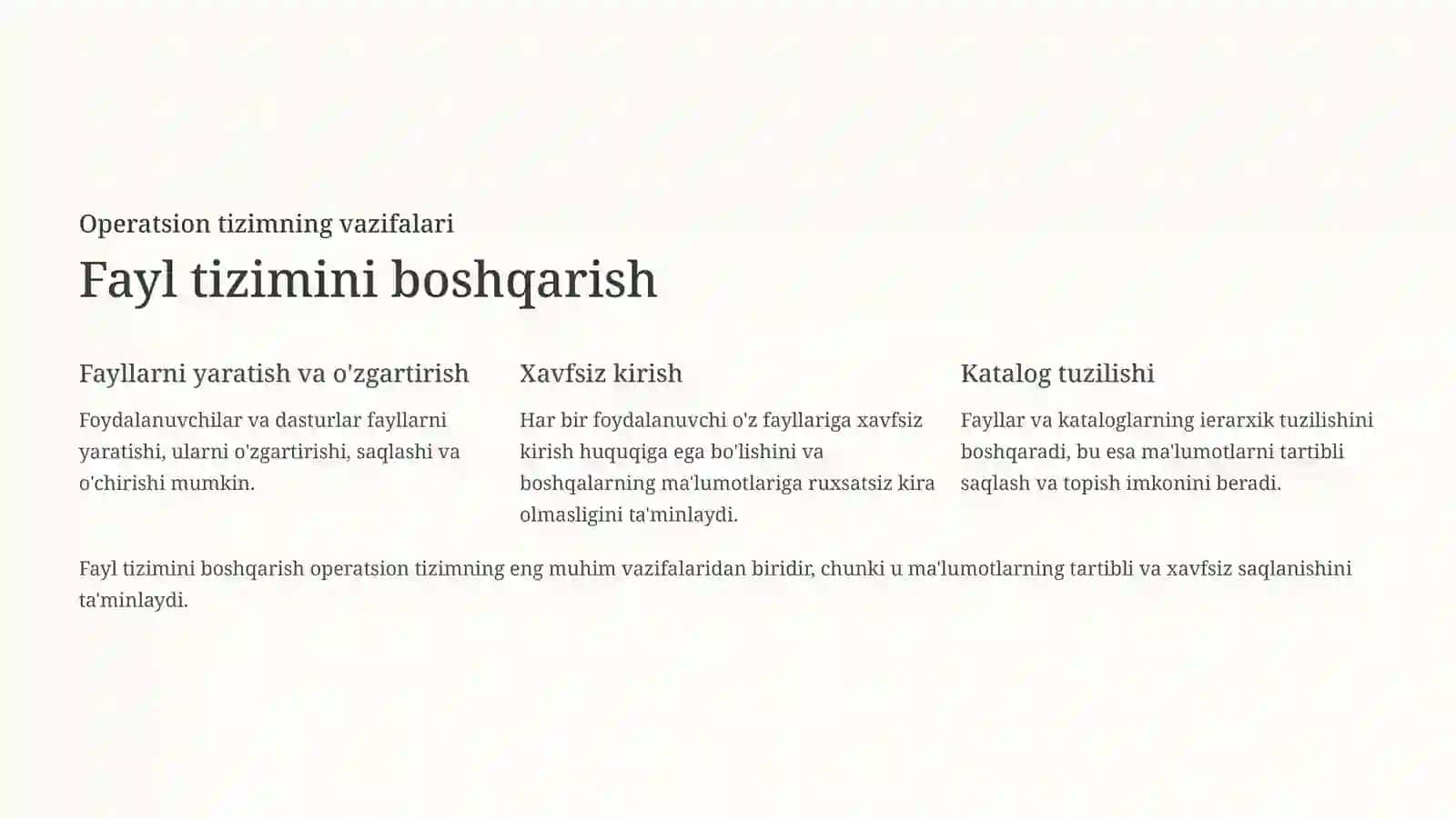Operatsion tizimlarning vazifalari 4