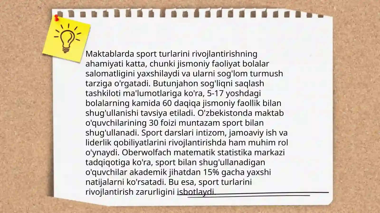 Mamlakatimiz jismoniy madaniyati va sportni 2025 yilgacha rivojlantirish konsepsiyasi talablari asosida umumiy ta'lim maktabida sport turlarini targ'ibot tashviqoti yo'l xaritasini amalda tuzish 4