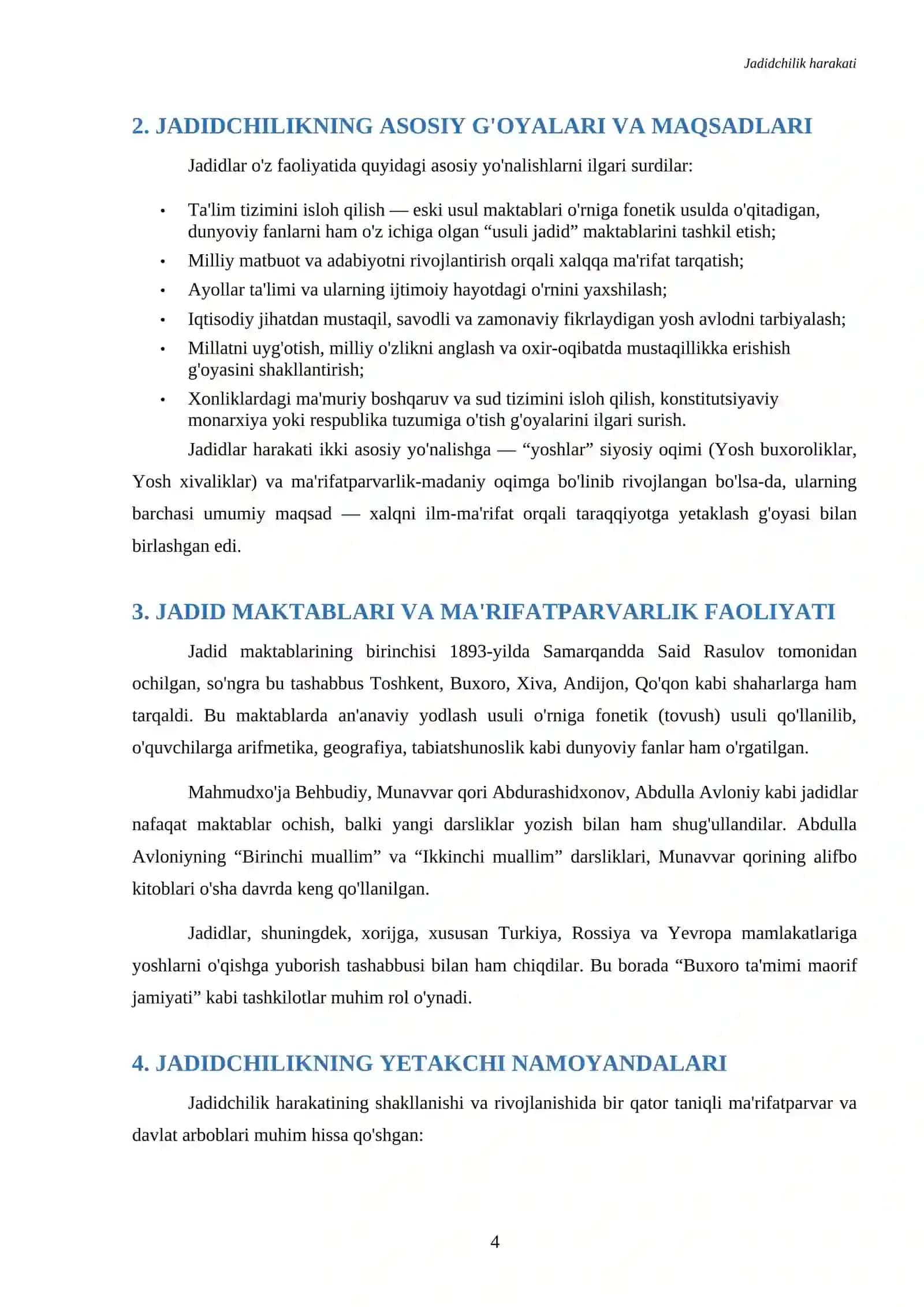 Referat Jadidchilik harakati mavzusida 4
