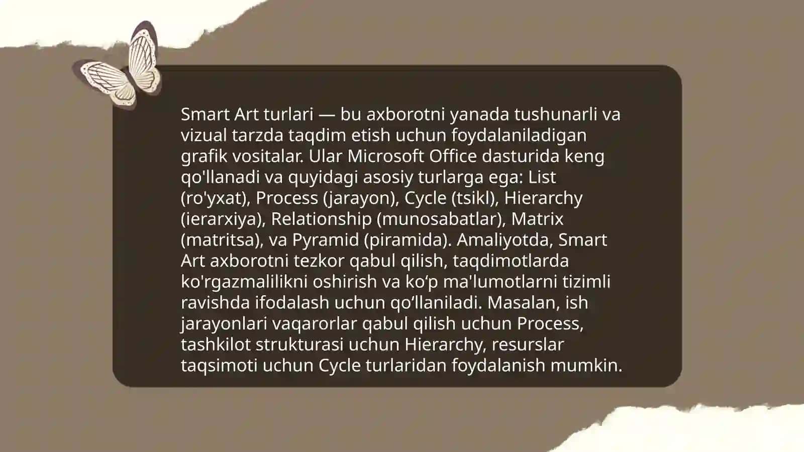 Matn muharrir yordamida grafik obeʼktlar bilan ishlash Smort Art obeʼki 4