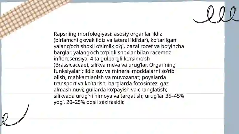 Raps biologiyasi va yetishtirish texnologiyasi 4