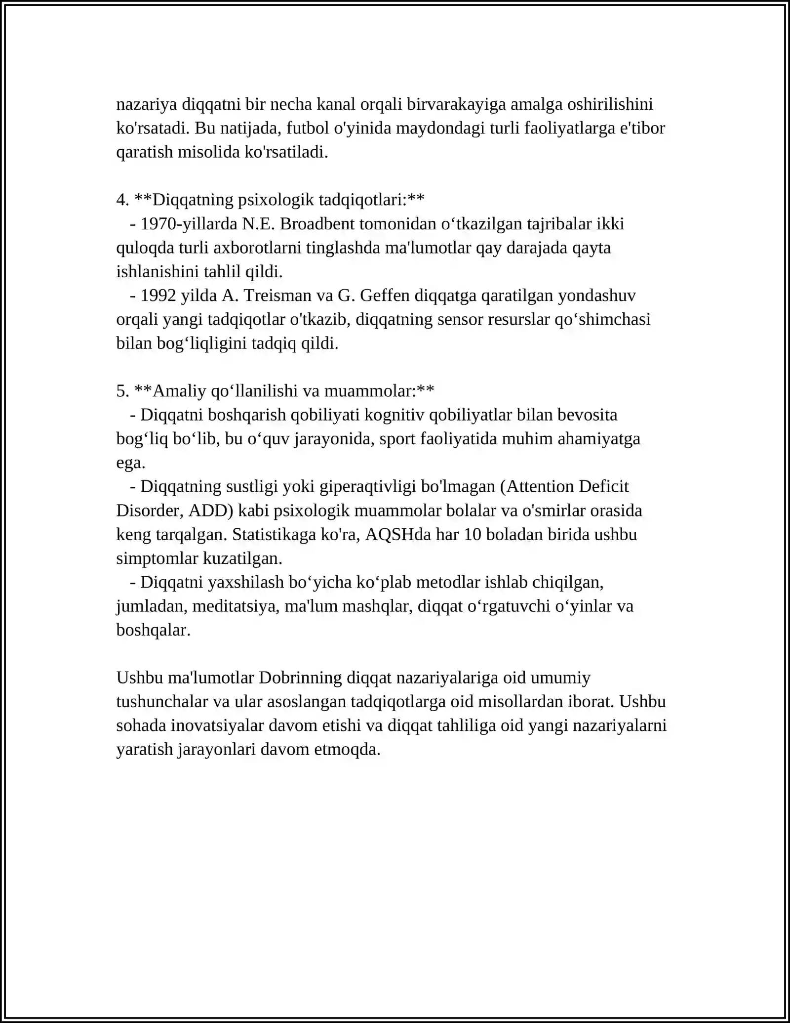 DOBRINNING DIQQAT HAQIDAGI QARASHLARI 4