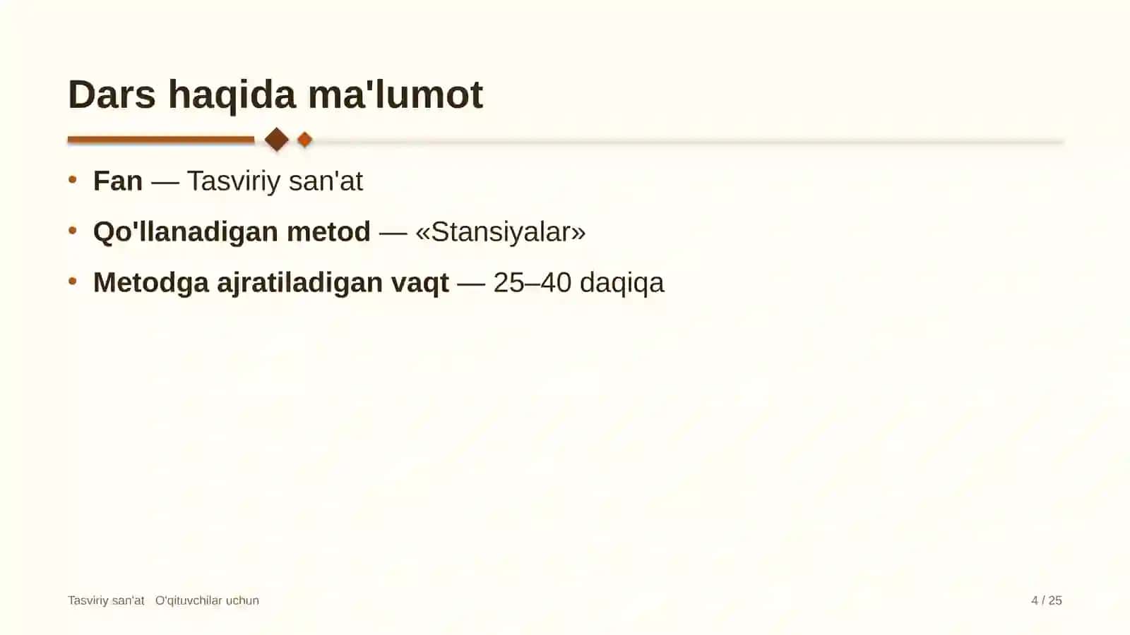 tasviriy san'at darslarida stansiyalar metodidan foydalanish 4282 4
