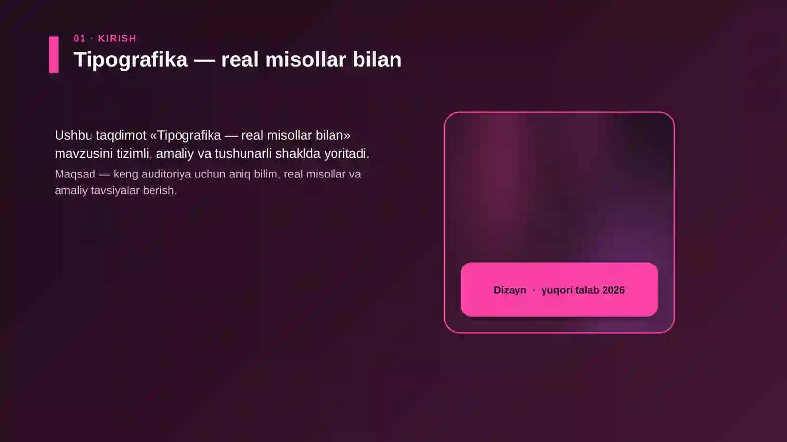 Tipografika — real misollar bilan 4