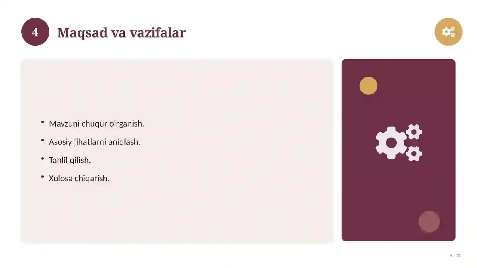 Analitik kimyo: nazariy asoslari, integratsion yondashuvda (Magistrlik dissertatsiyasi mavzusi) 4