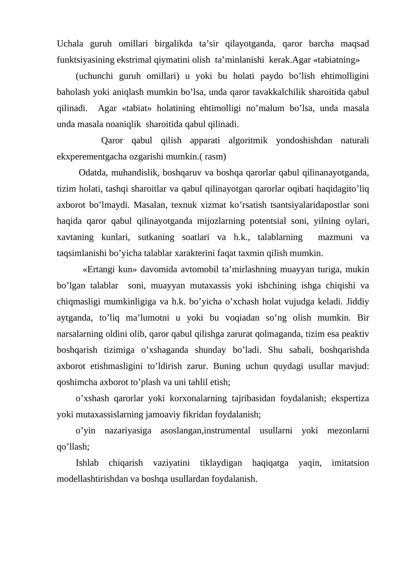 Qaror qabul qilishni boshqarish 4