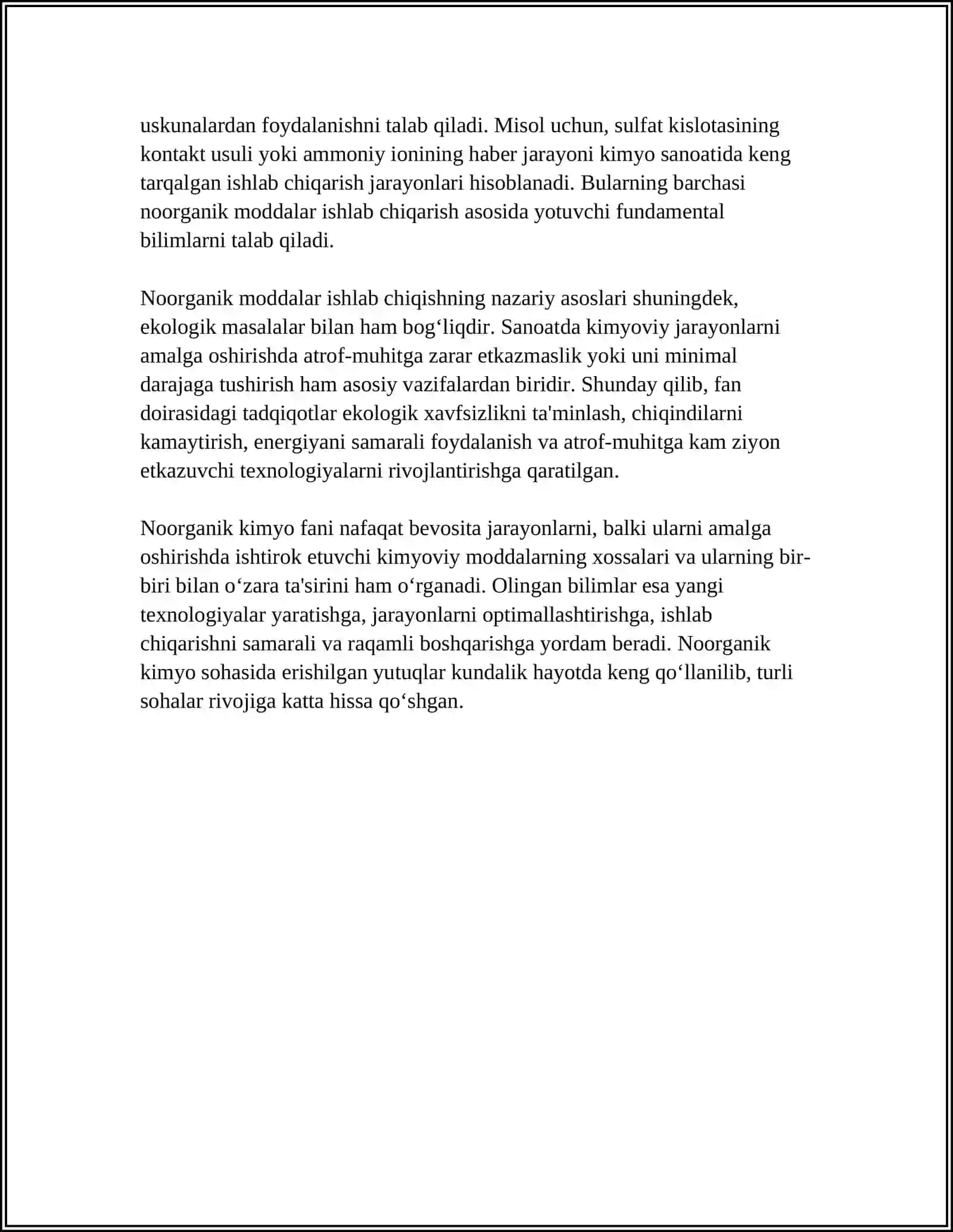 NOORGANIK MODDALAR ISHLAB CHIQARISH FANINING NAZARIY ASOSLARI 4
