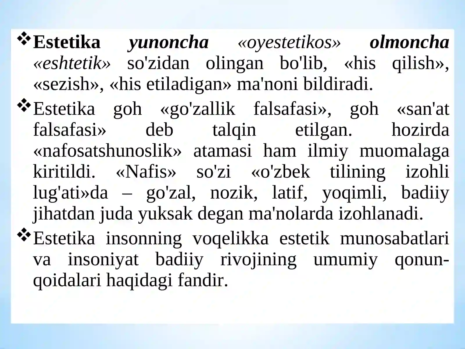 Nafosatfalsafasi(Estetika) 4