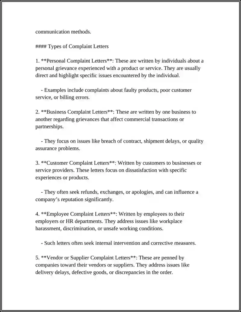 Complaint Letter 4