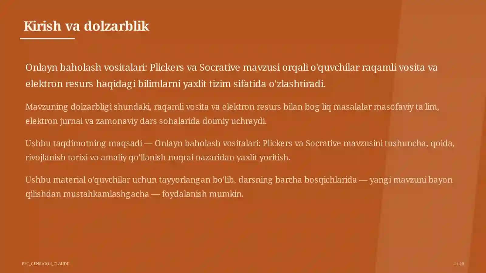 Dars rejasi 1