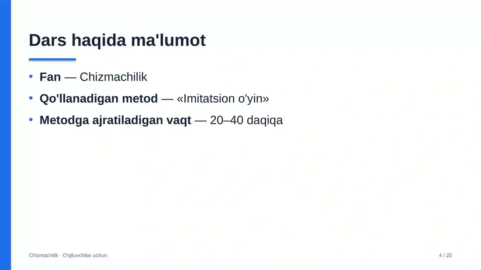 chizmachilik darslarida imitatsion o'yin metodidan foydalanish 8129 4