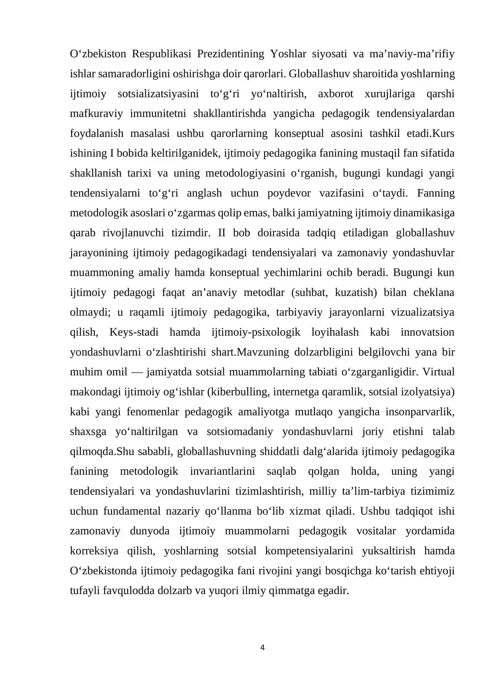 Ijtimoiy pedagogikaning nazariy-metadologik asoslari va globallashuv sharoitidagi yangi yondashuvlar 4
