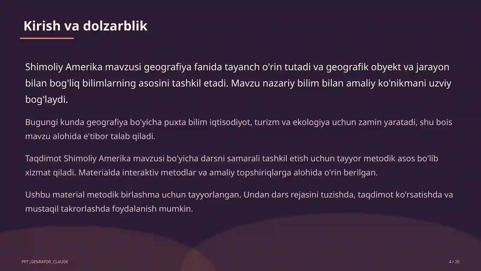 Shimoliy Amerika (7-sinf) 2