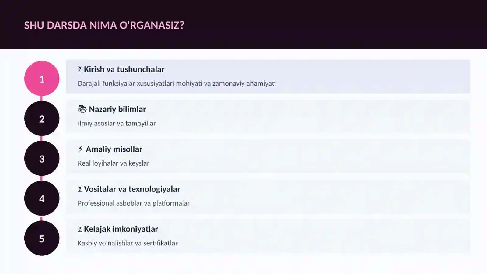 Darajali funksiyalar xususiyatlari 4