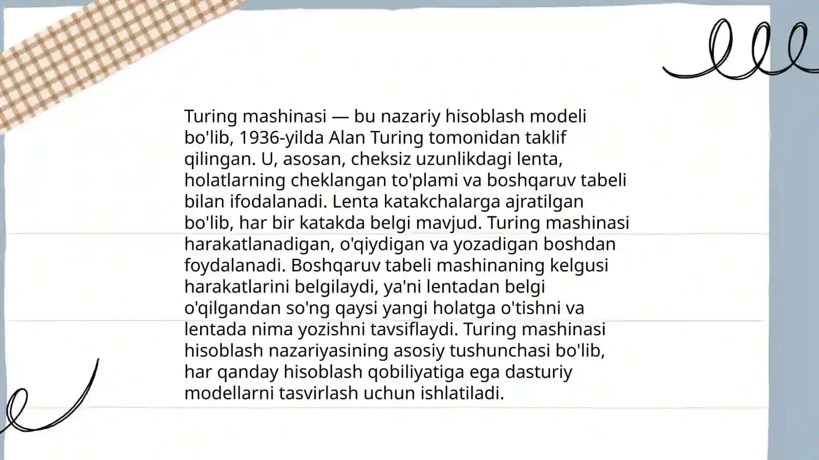 Turing mashinasi asoslari 4