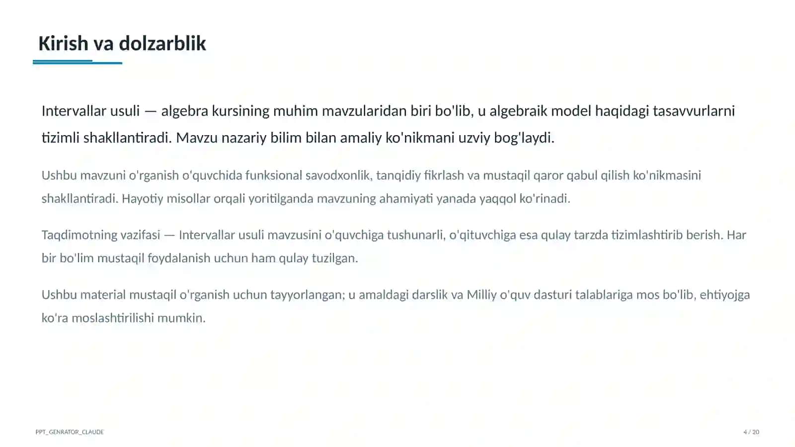 Intervallar usuli (9-sinf) 4