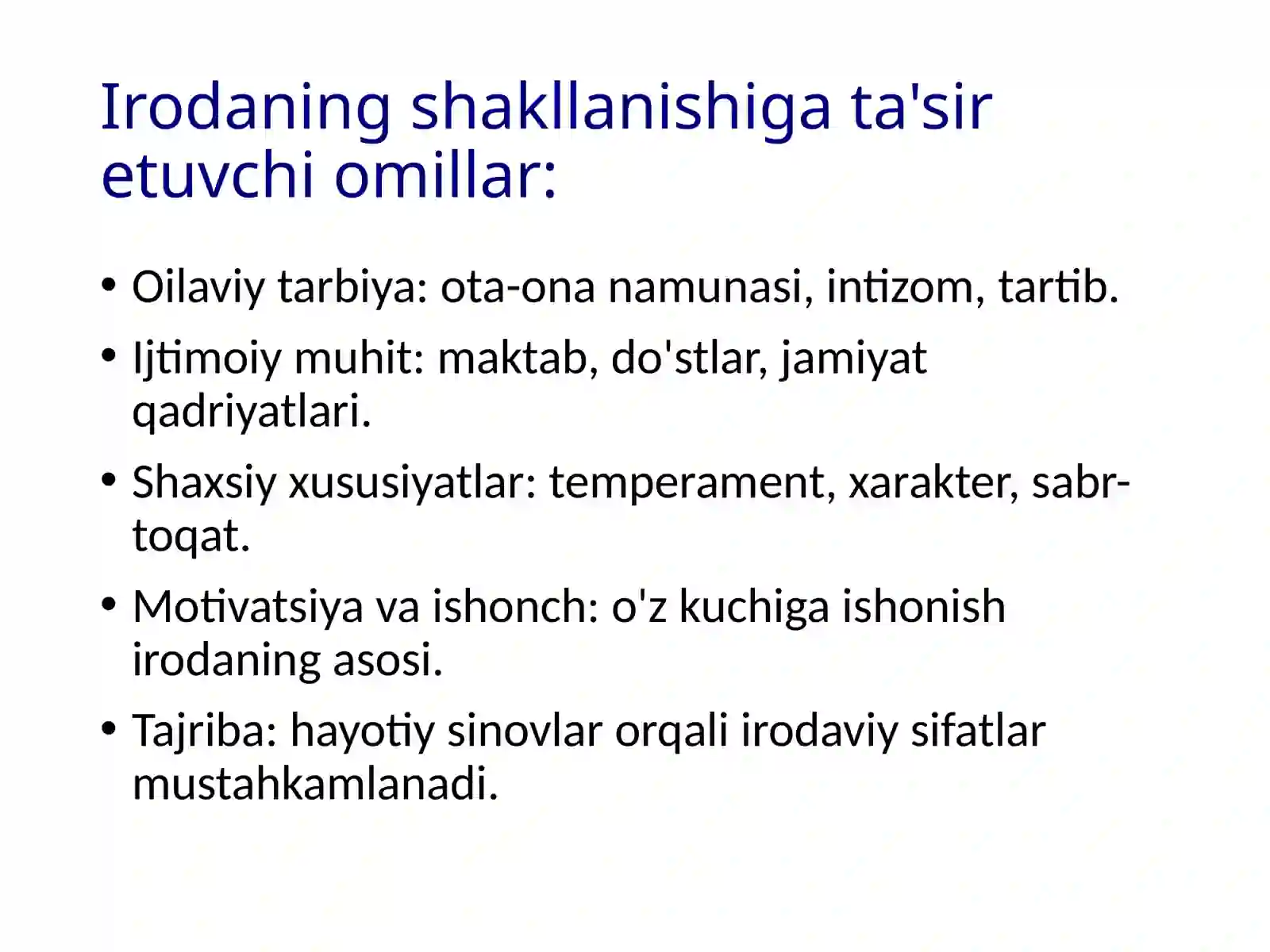 Iroda jarayoni 4
