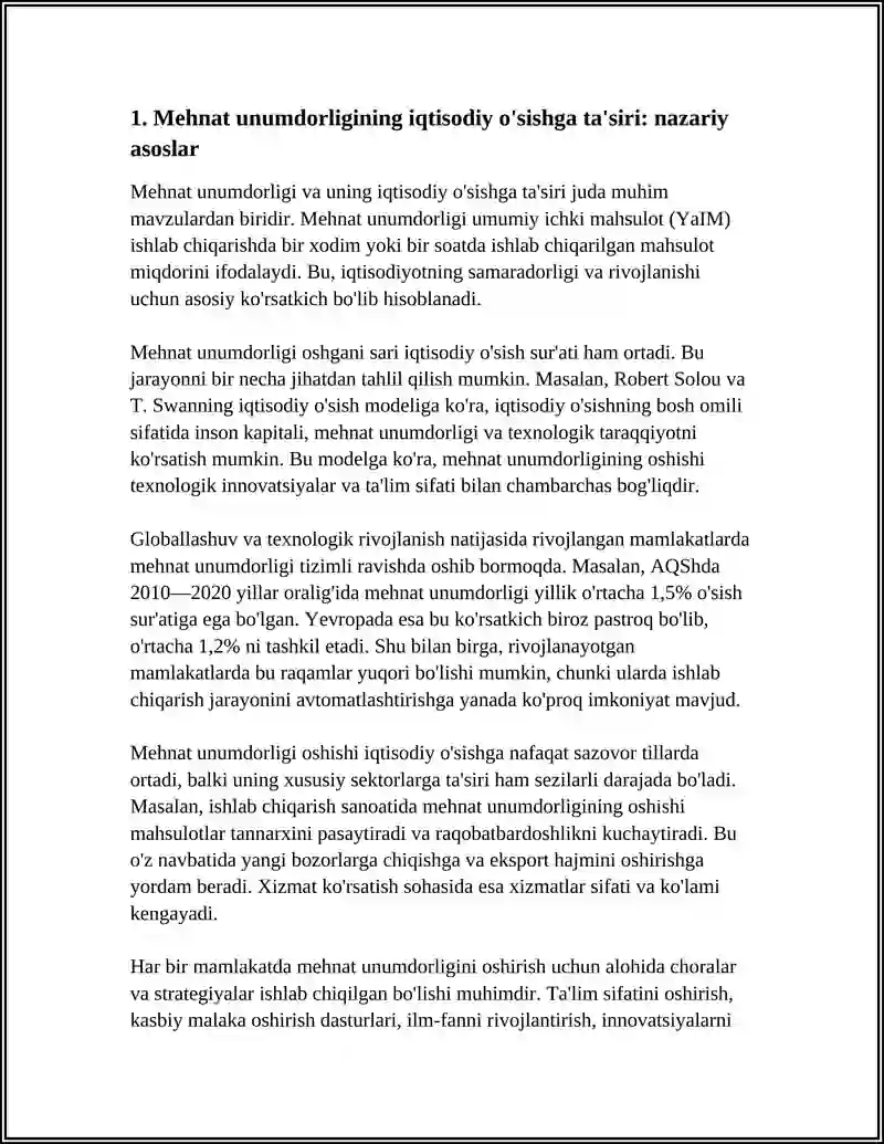 MEHNAT UNUMDORLIGI-IQTISODIY O'SISH OMILI SIFATIDA 4