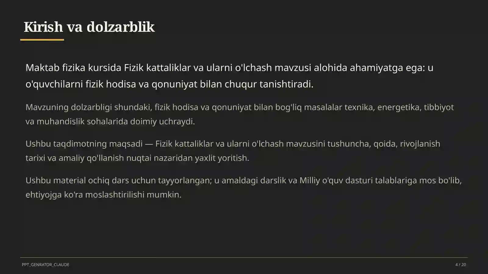 Fizik kattaliklar va ularni o'lchash (6-sinf) 4