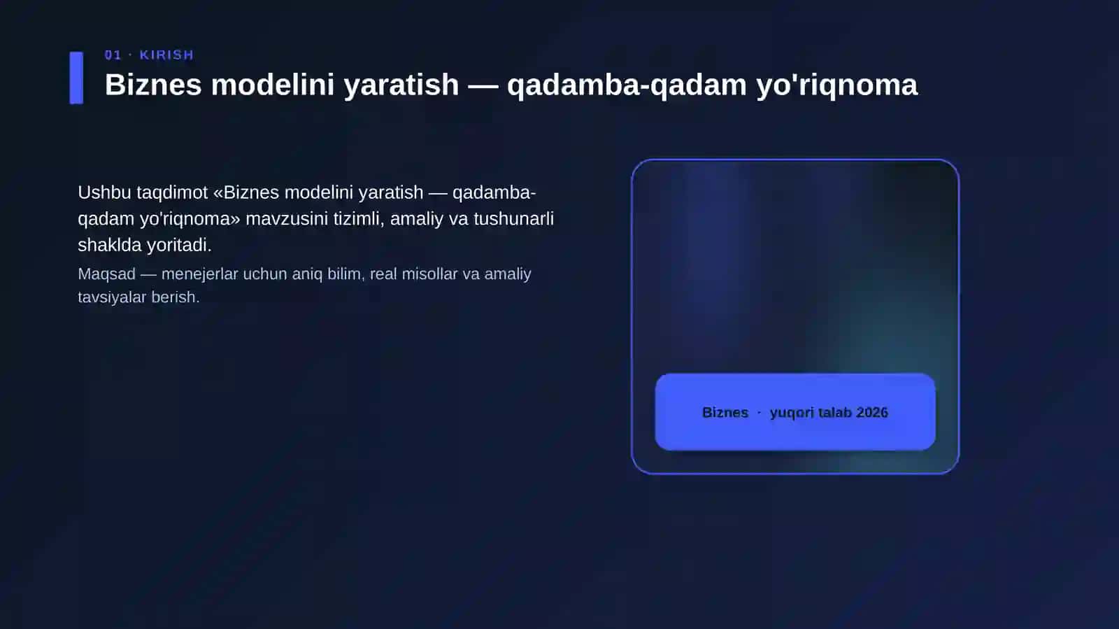 Biznes modelini yaratish — qadamba-qadam yo'riqnoma 4