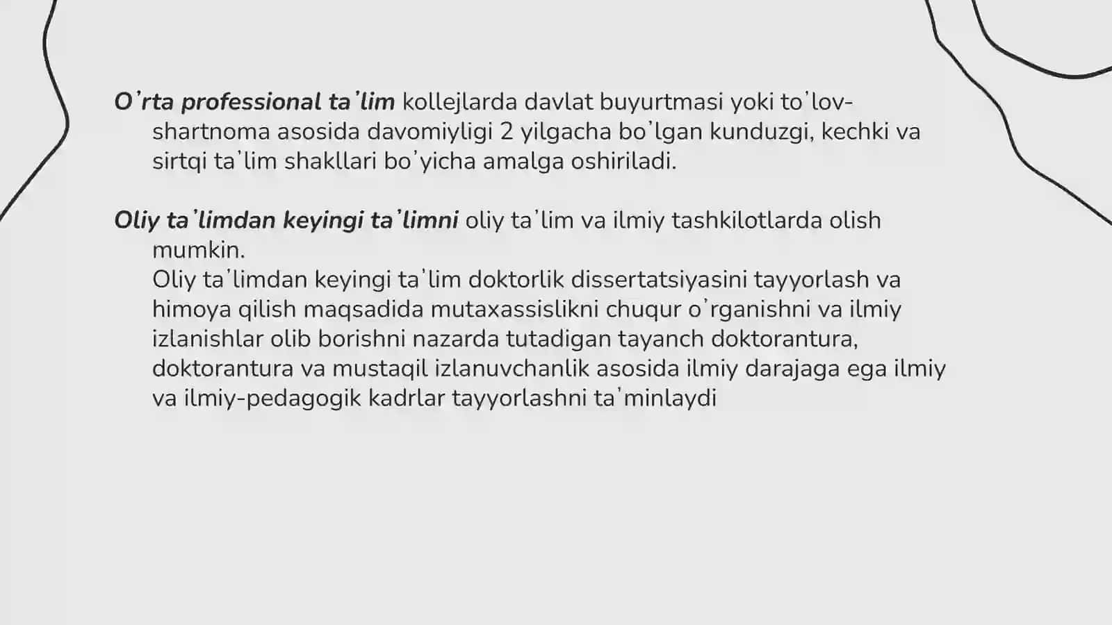O’zbekiston Respublikasi “Ta’lim to’g’risida”gi  Qonunining mohiyati 4