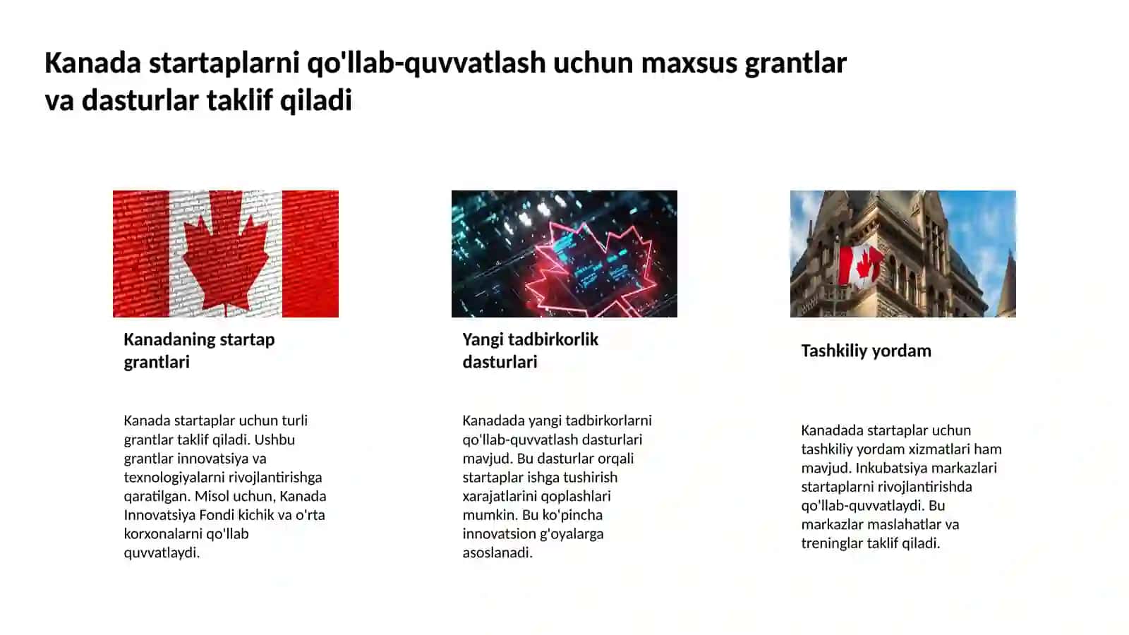 Innovatsion iqtisodiyotni Kanada tajribasida rivojlantirish 4